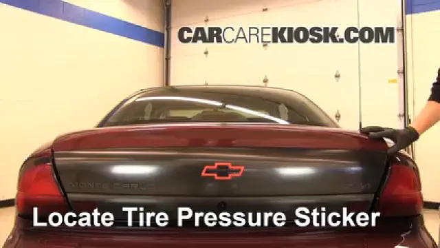 1999 Chevrolet Monte Carlo Z34 3.8L V6 Neumáticos y ruedas Controlar presión de neumáticos